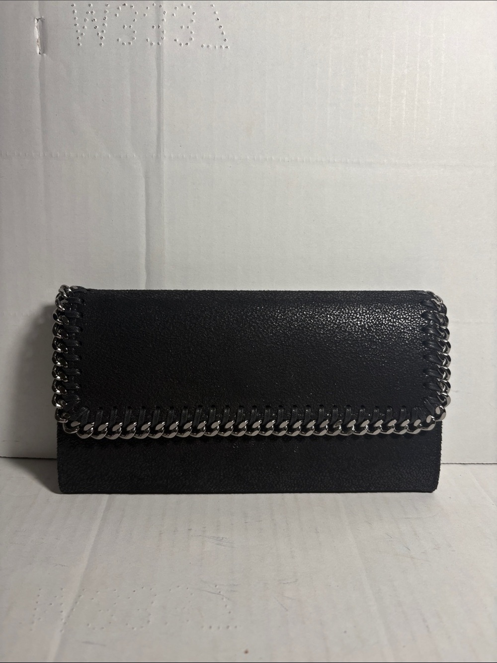 Stella McCartney Black Chain-Trim Clutch